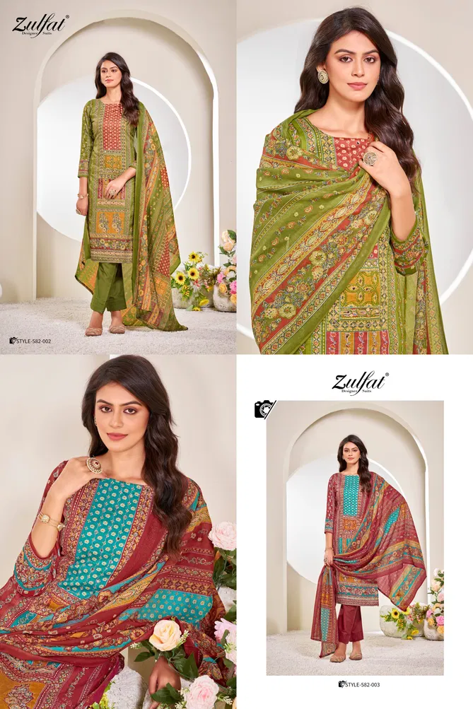 Raabta By Zulfat Digital Printed Jam Cotton Dress Material Wholesale Shop 
